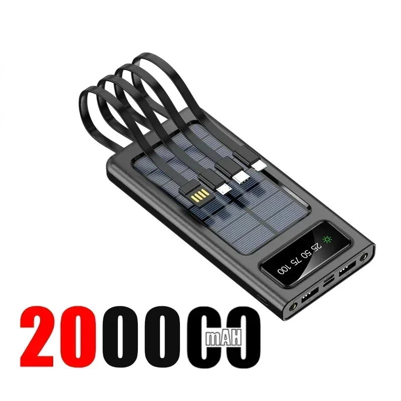 Ultra Capacity 200,000mAh Solar Power Bank - 120W Super Fast Charging with LED Light for iPhone 17 & Samsung - Perfect for Outdoor Adventures!
