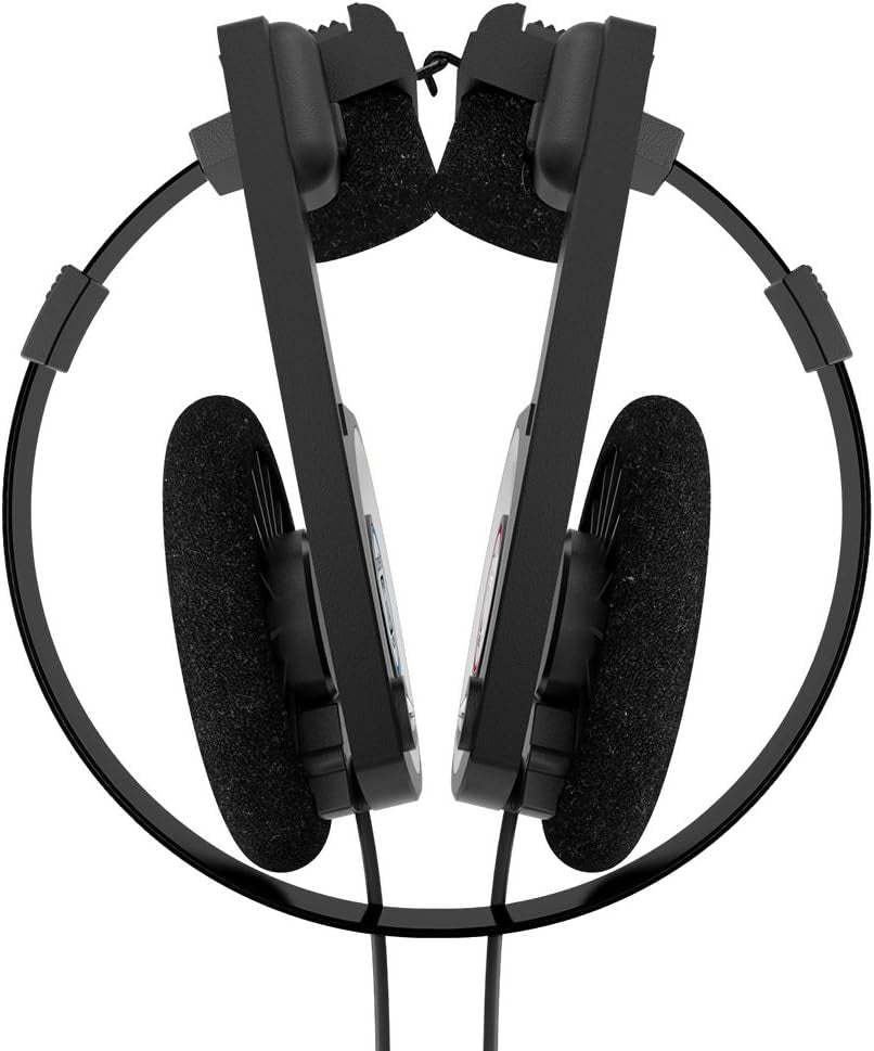 Experience Iconic Sound with the Porta Pro Black Retro 80s On-Ear Headphones - Wired 3.5mm Plug, Collapsible Design, and Soft Case Included!