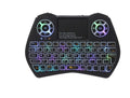 Compact 3-in-1 Mini Wireless Keyboard with Touchpad and RGB Backlight - Perfect for PCs and Smart TVs
