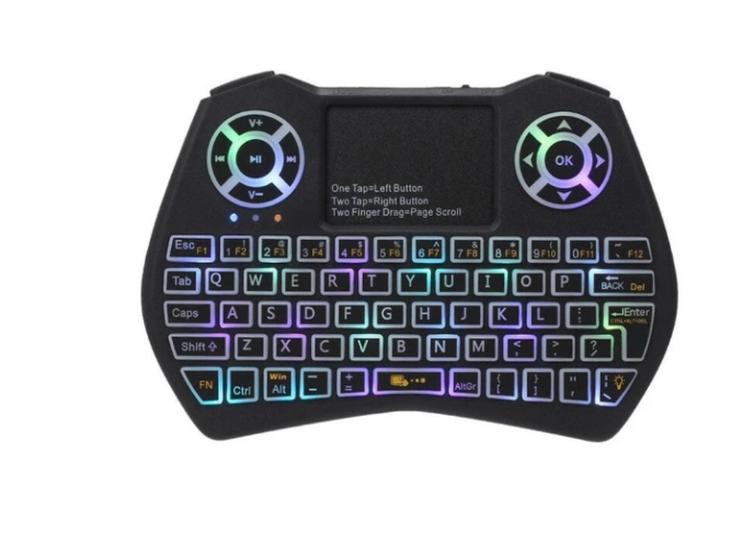 Compact 3-in-1 Mini Wireless Keyboard with Touchpad and RGB Backlight - Perfect for PCs and Smart TVs