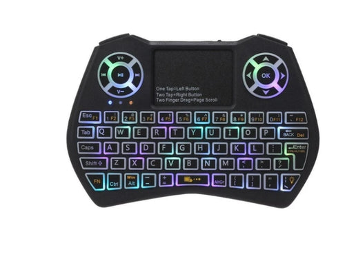 Compact 3-in-1 Mini Wireless Keyboard with Touchpad and RGB Backlight - Perfect for PCs and Smart TVs