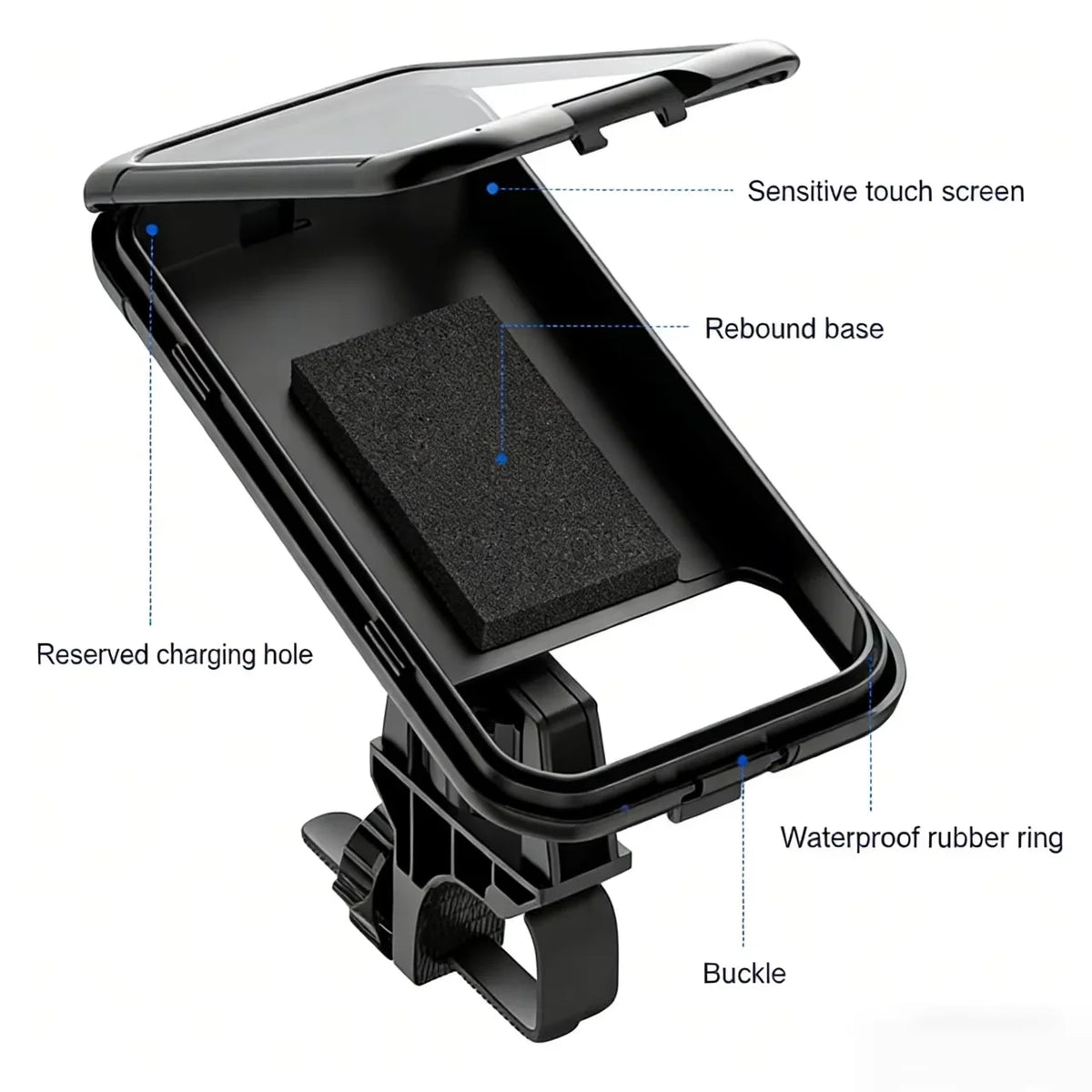 Ultimate Waterproof Motorcycle & Bicycle Phone Holder - 360° Rotating GPS Stand for Outdoor Navigation