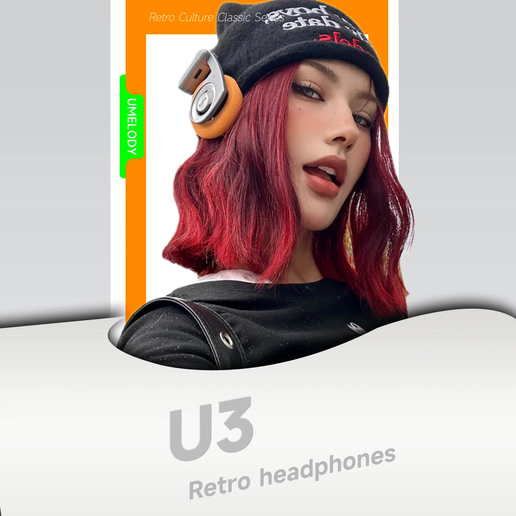 U3 Retro Wireless Bluetooth Headphones - Foldable On-Ear HiFi with Noise Canceling Technology