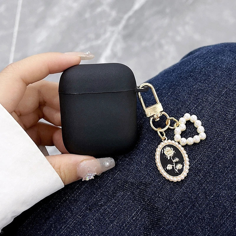 Chic Pink Pearl Heart Pendant AirPods Pro/1/2/3/4 Protective Case