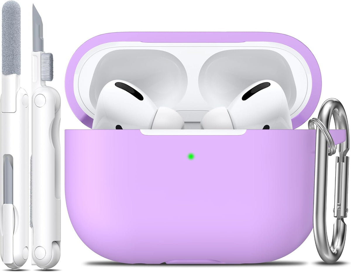 For Airpods Pro 2 Case Silicone Cover, Lavender | Compatible with Apple Airpods Pro 2Nd/1St Generation with Keychain & Cleaner Kit, Wireless Charging Compatible