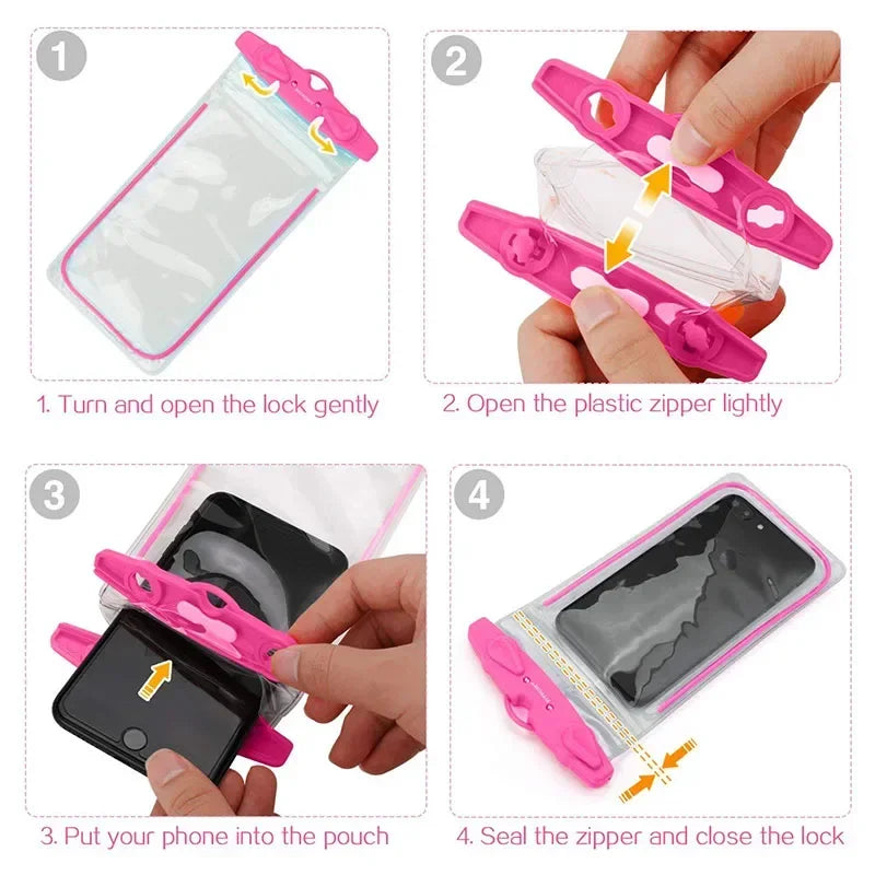 Ultimate Waterproof Phone Pouch for Water Sports - Dive, Swim, and Ski with Confidence! Fits 6 Inch Phones