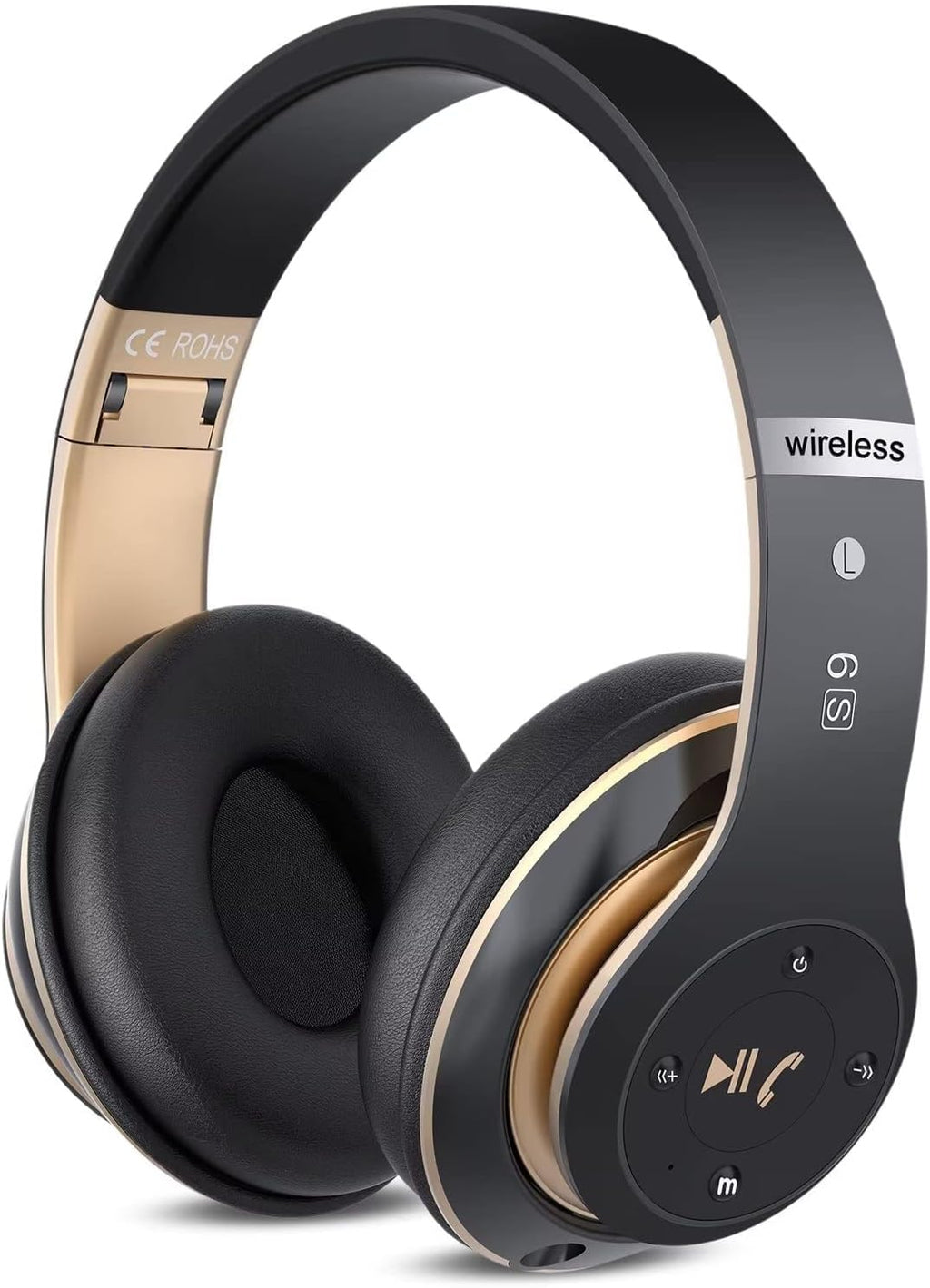 6S Bluetooth Headphones Over-Ear, Hi-Fi Stereo Foldable Wireless Stereo Headsets Earbuds with Built-In Mic, Volume Control, FM for Iphone/Samsung/Ipad/Pc (Blue)