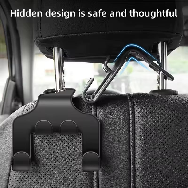 Car Back Seat Hook & Phone Holder Stand - Perfect for iPhone & Samsung Devices