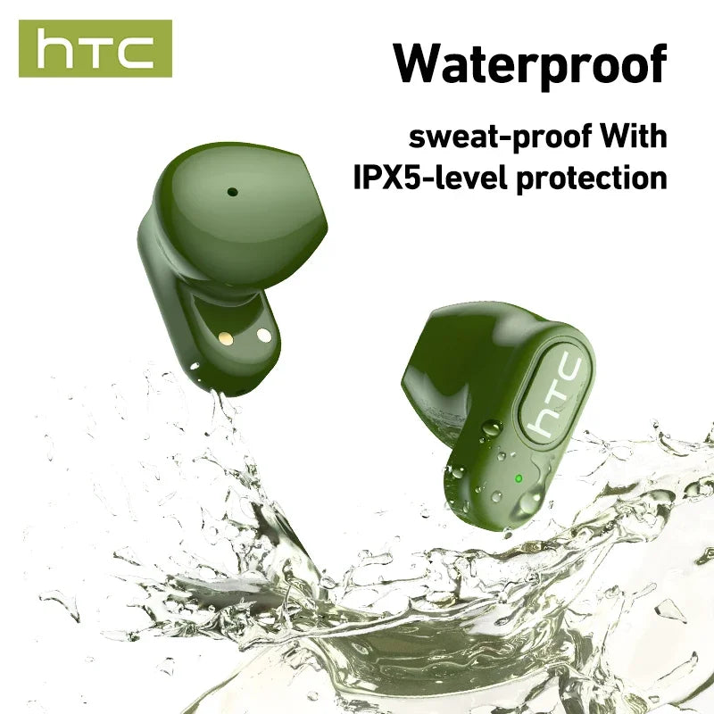 NE51 TWS Bluetooth Earbuds - Mini Sports Wireless Headphones with Smart Noise Reduction - Stylish Green & Black Design