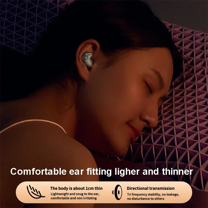 Invisible Wireless Sleep Earphones - Bluetooth 5.3, IPX5 Waterproof, Noise Reduction, Touch Control Headsets