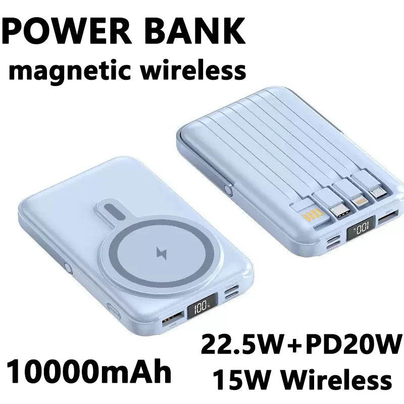 Ultra-Slim 22.5W Wireless Magnetic Power Bank - Fast Charging 10000mAh for Phones & Watches