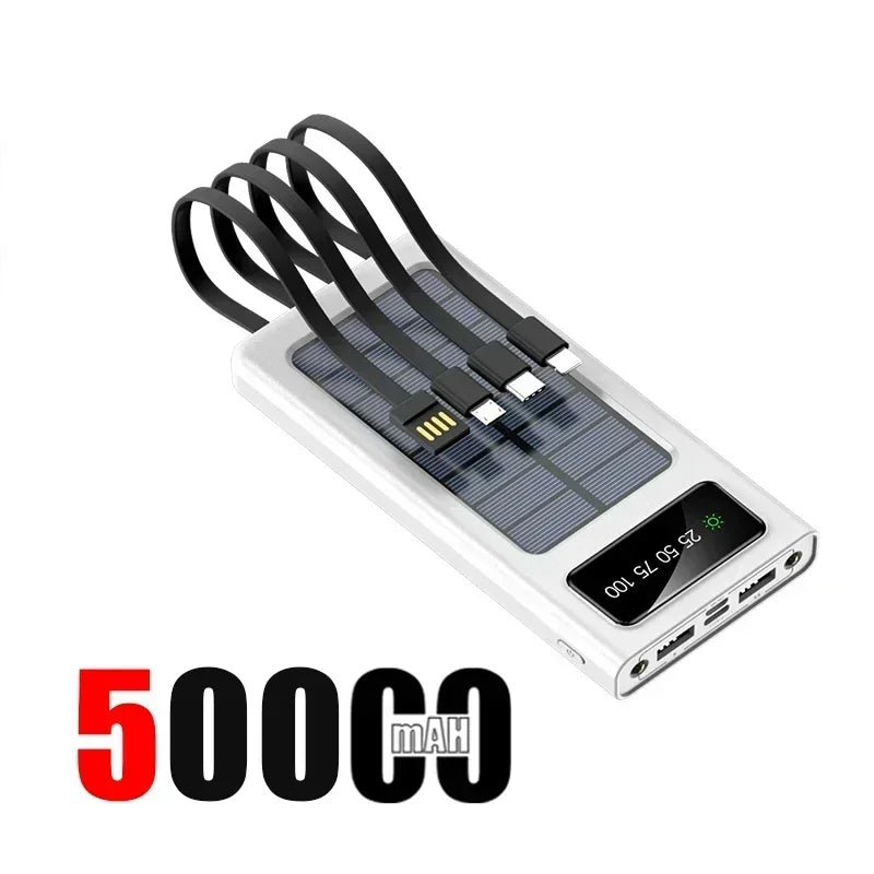 Ultra Capacity 200,000mAh Solar Power Bank - 120W Super Fast Charging with LED Light for iPhone 17 & Samsung - Perfect for Outdoor Adventures!