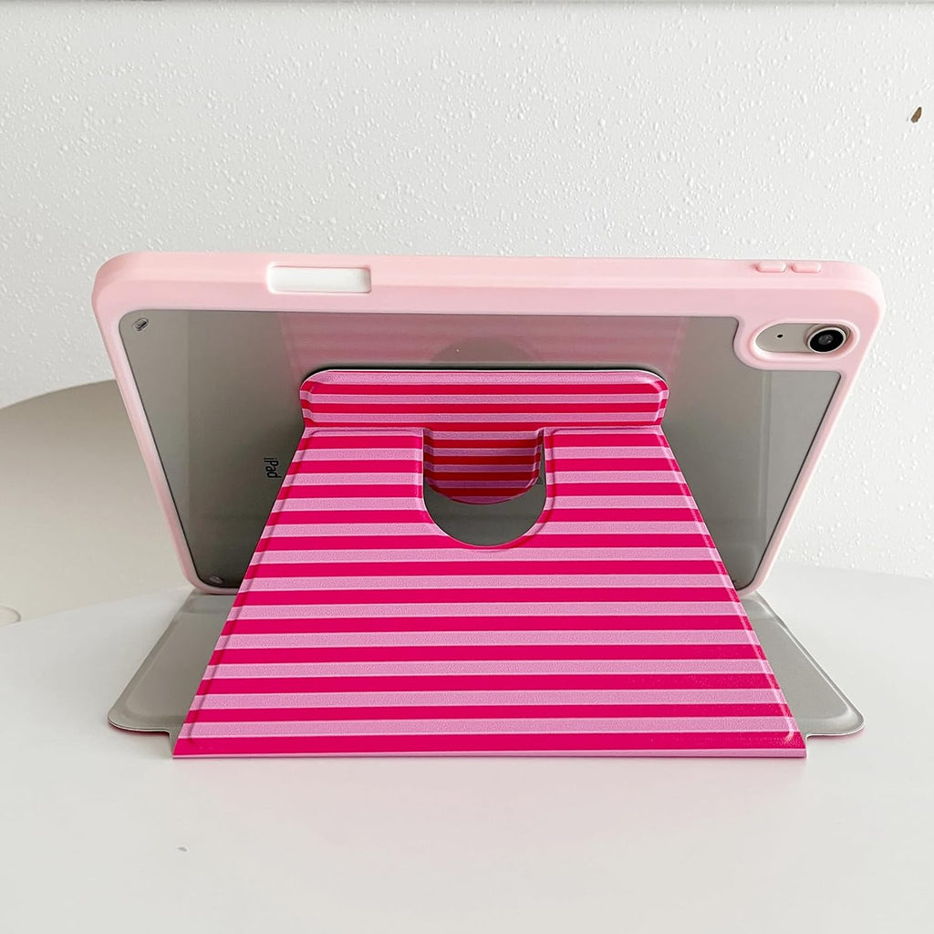 For Ipad A16 Case 11Th Generation 11 Inch 2025/Ipad 10Th Generation 10.9 Inch 2022, Protective Cover with 360 Degree Rotating Stand for Ipad A16 with Pencil Holder, Auto Wake/Sleep - Hot Pink