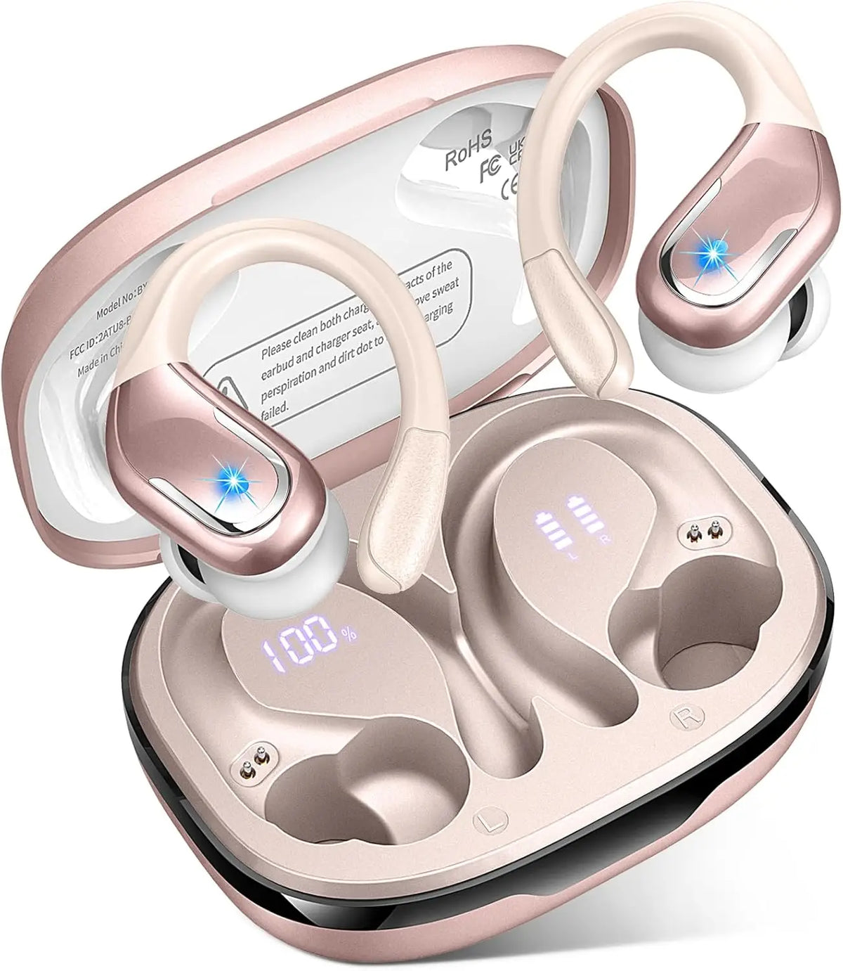 Ultimate Wireless Earbuds with Bluetooth 5.3 - Sport-Ready, ENC Noise Canceling Mic & Secure Earhooks
