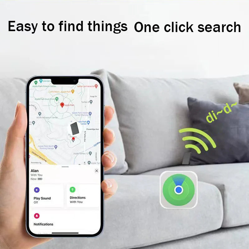 Compact Bluetooth Wallet Tracker - Mini Anti-Loss Device Compatible with Apple Find My App