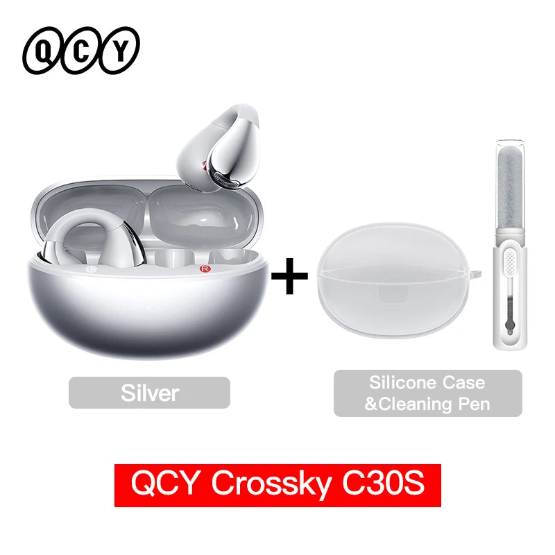 Crossky C30S Hi-Res Open Ear Wireless Earphones - Bluetooth 6.0 Clip-On Sports Headphones with 40 Hours Playtime