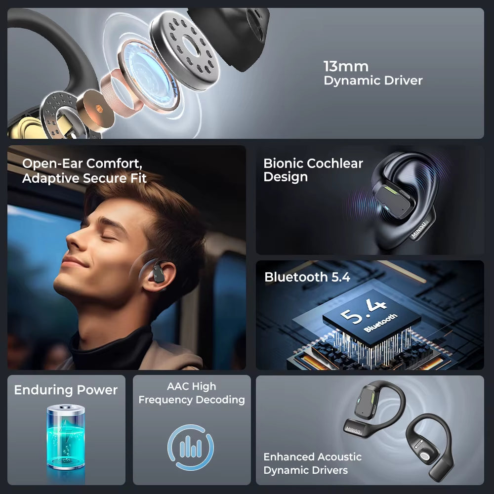 M98 Wireless Bluetooth Headphones - Sports & Gaming Earbuds with ASMR APP Translation & IPX5 Water Resistance