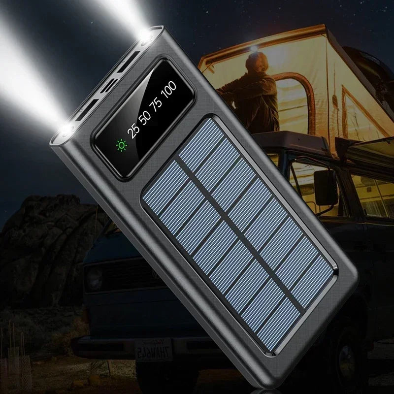 Ultra Capacity 200,000mAh Solar Power Bank - 120W Super Fast Charging with LED Light for iPhone 17 & Samsung - Perfect for Outdoor Adventures!