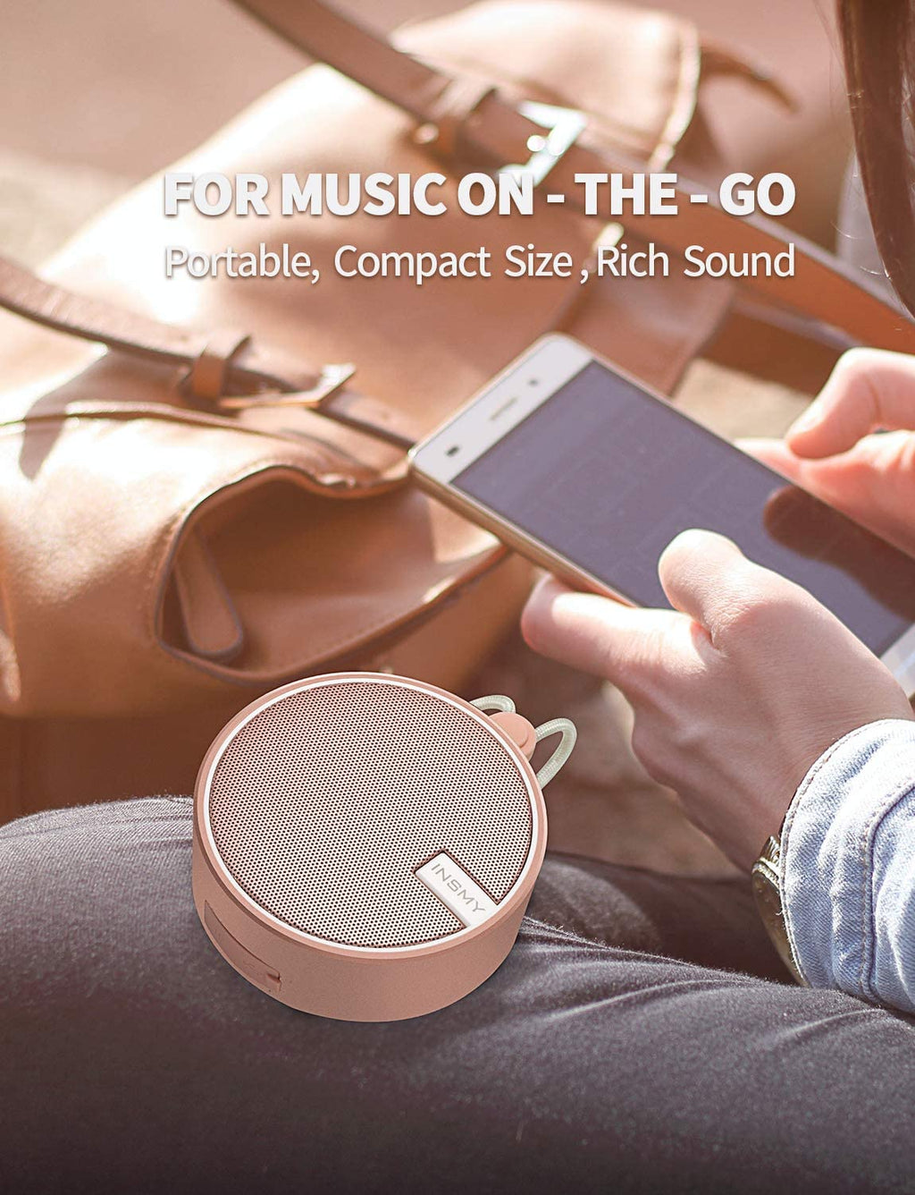 C12 Waterproof Bluetooth Shower Speaker - Portable, Suction Cup, Loud Clear Sound, Perfect for Outdoor Adventures and Home Use in Stylish Cashmere Pink