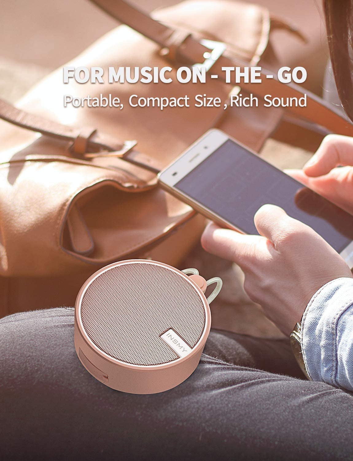 C12 Waterproof Bluetooth Shower Speaker - Portable, Suction Cup, Loud Clear Sound, Perfect for Outdoor Adventures and Home Use in Stylish Cashmere Pink