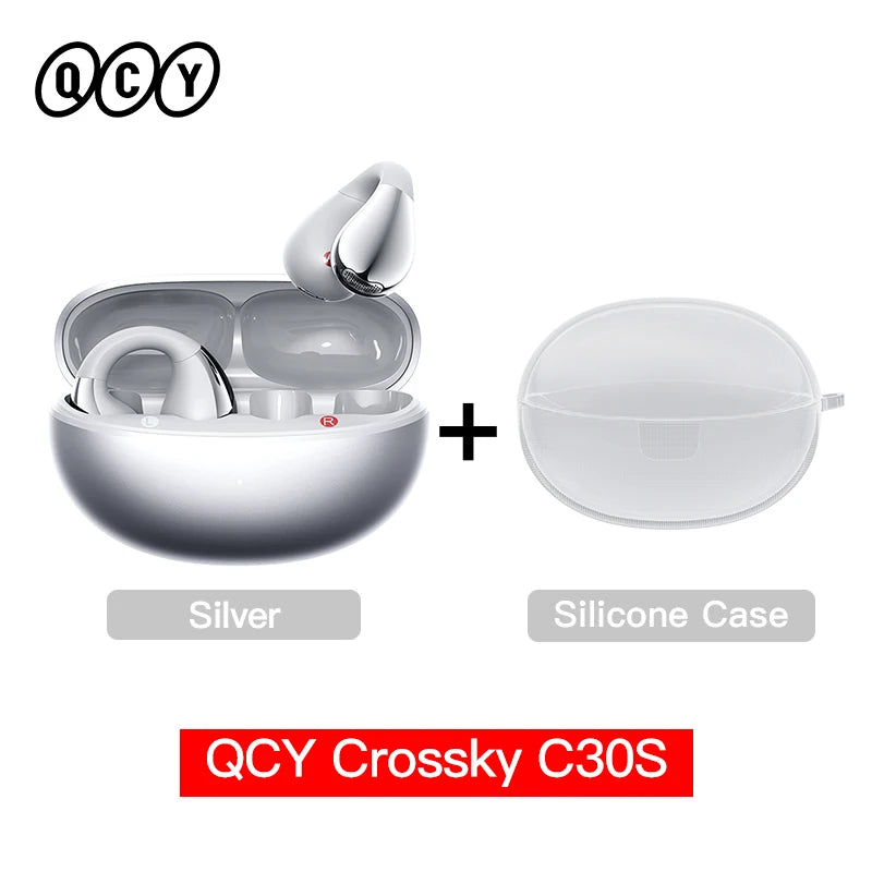 Crossky C30S Hi-Res Open Ear Wireless Earphones - Bluetooth 6.0 Clip-On Sports Headphones with 40 Hours Playtime