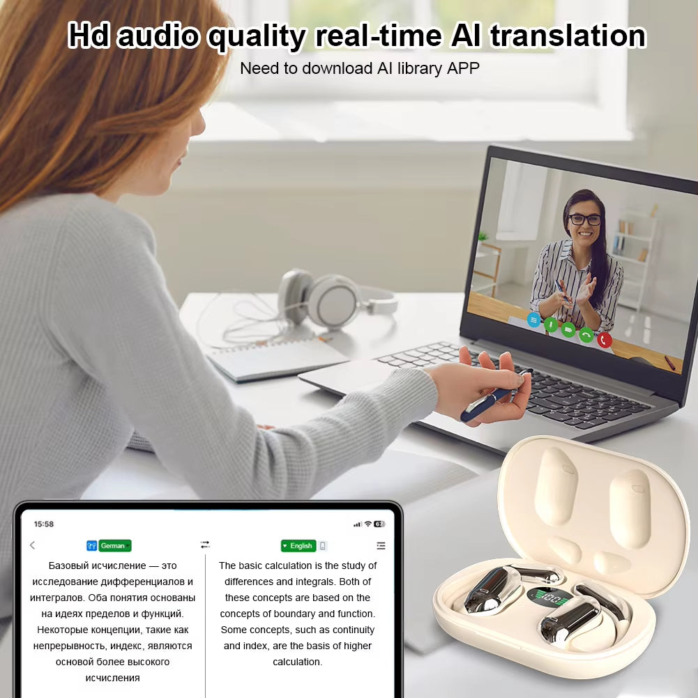 Revolutionary 3-In-1 AI Translator Earbuds: Effortlessly Communicate in 144 Languages with Noise Cancelling Bluetooth 5.3 Technology