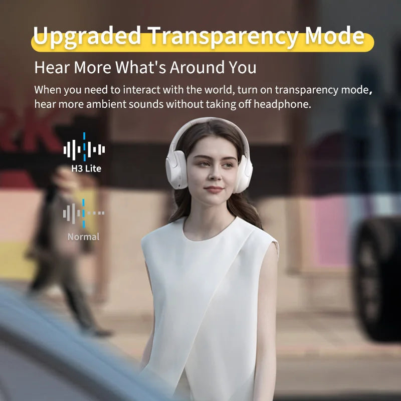 H3 Lite ANC Wireless Headphones - Premium 40mm Drivers, Bluetooth 5.3, Over-Ear Design, Active Noise Cancellation, Crystal Clear HD Calls