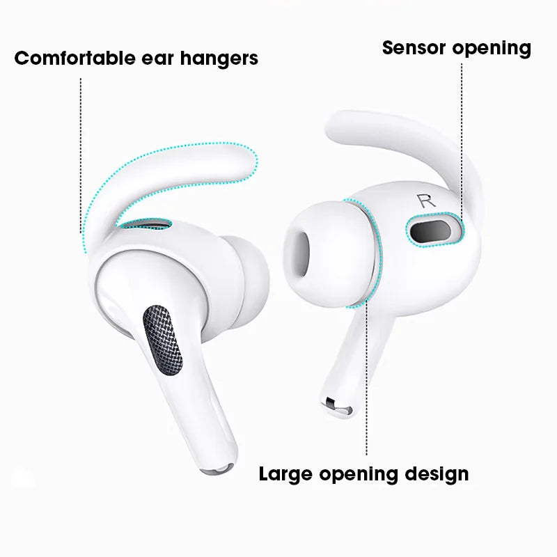 Premium Silicone Ear Hooks for Apple AirPods Pro - Anti-Slip Eartips for Ultimate Comfort and Secure Fit