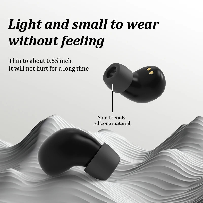 SK19 Bluetooth 5.3 Mini Invisible TWS Earbuds - HIFI Stereo Wireless Headphones with Noise Reduction & Microphone