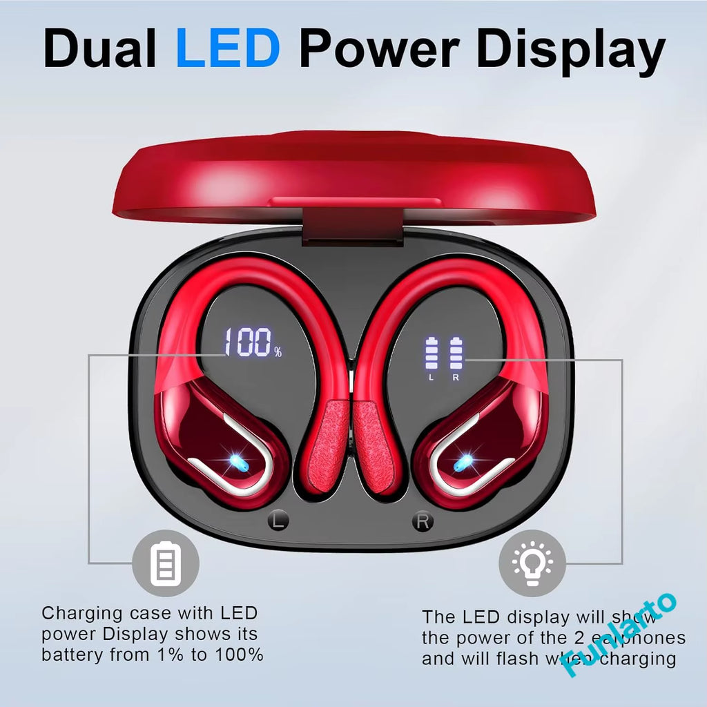 Ultimate Wireless Earbuds with Bluetooth 5.3 - Sport-Ready, ENC Noise Canceling Mic & Secure Earhooks