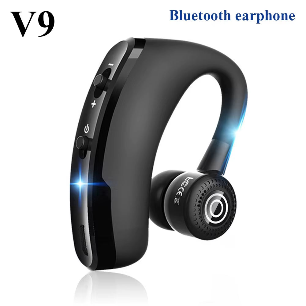 V9 Bluetooth Earphones - Wireless Handsfree Headset for Business, Sports & Driving - Compatible with iPhone & Samsung