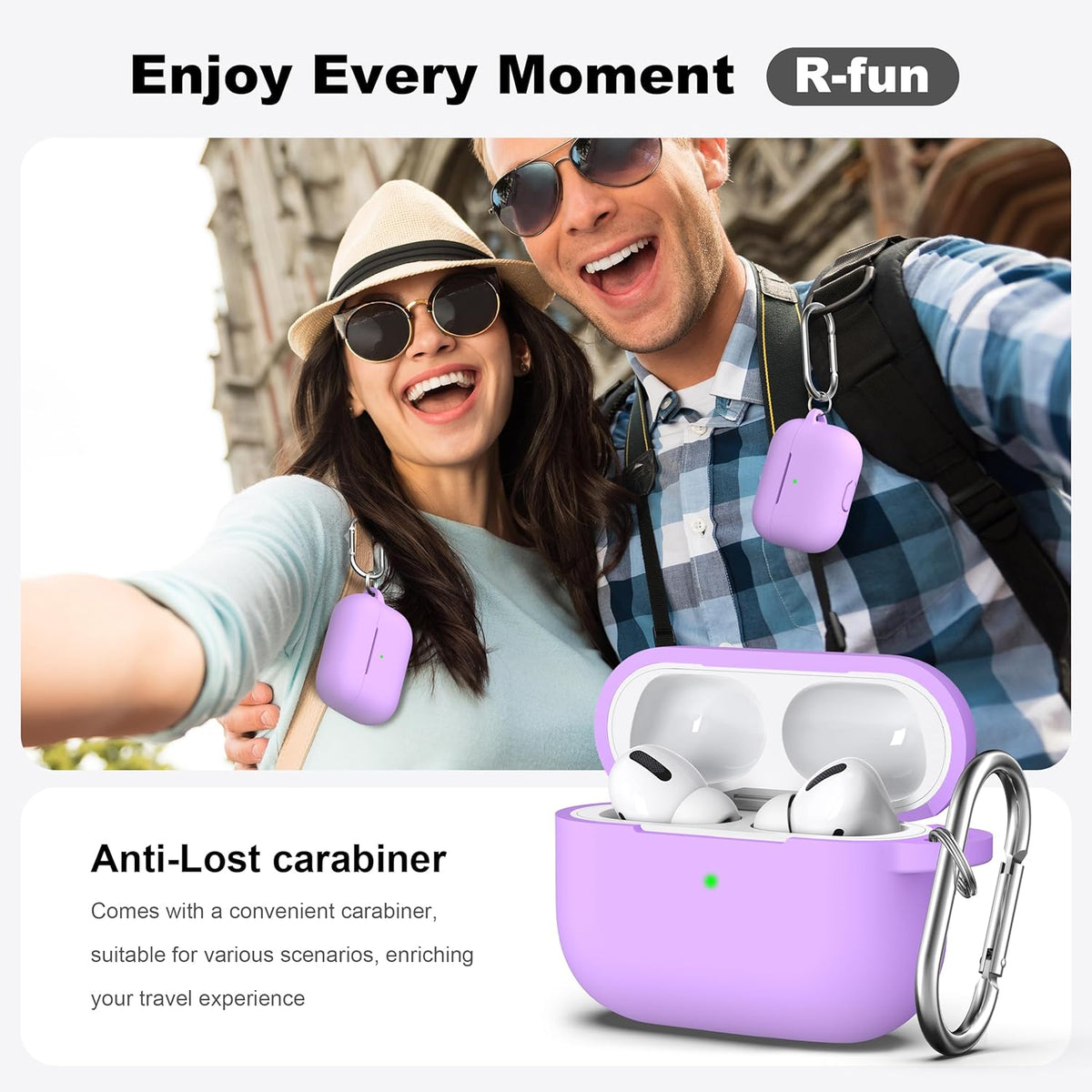 For Airpods Pro 2 Case Silicone Cover, Lavender | Compatible with Apple Airpods Pro 2Nd/1St Generation with Keychain & Cleaner Kit, Wireless Charging Compatible