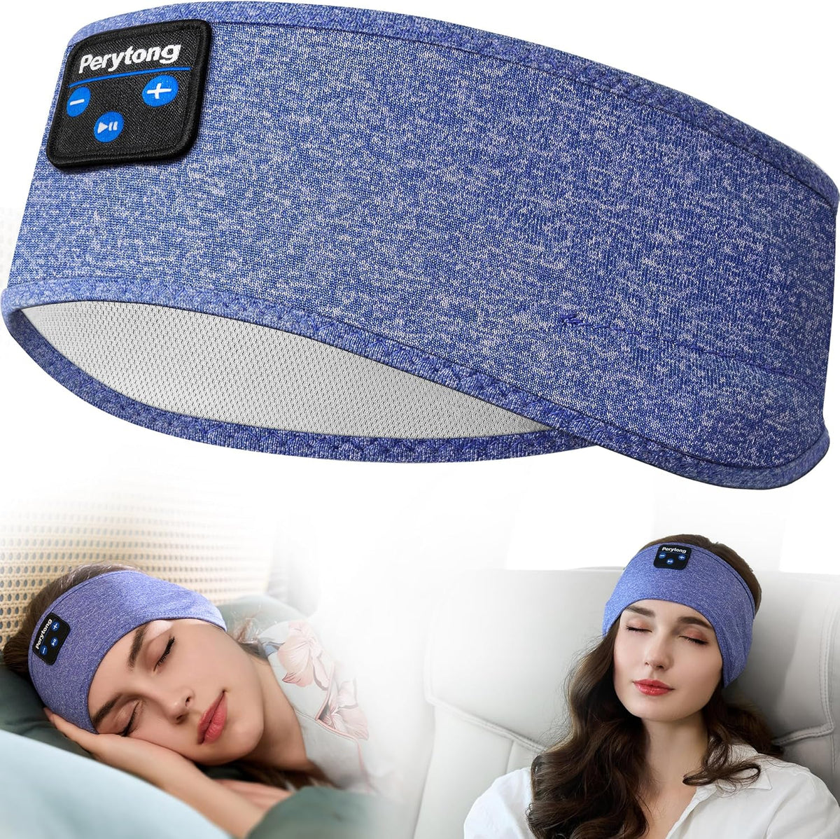 Sleep Headphones Wireless, Bluetooth Sports Headband Headphones with Ultra-Thin HD Stereo Speakers Perfect for Sleeping,Workout,Jogging,Yoga,Insomnia, Air Travel, Meditation (Skyblue)