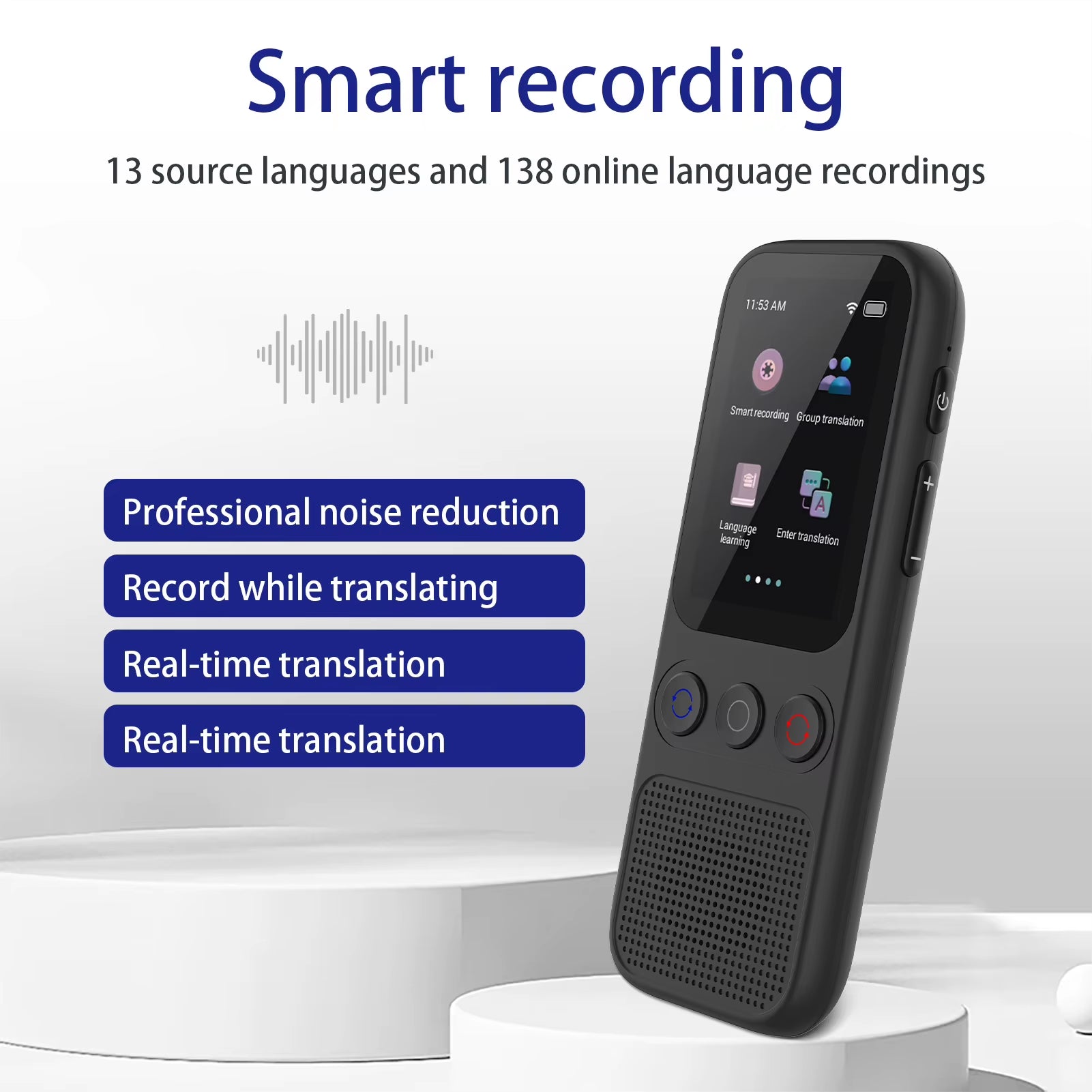 S80 AI Language Translator Device - Effortless Communication in 138 Languages with Offline Support