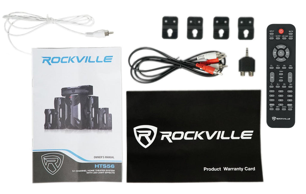 Experience the Ultimate Home Theater with the Rockville HTS56 1000W 5.1 Channel System featuring Bluetooth and USB Connectivity