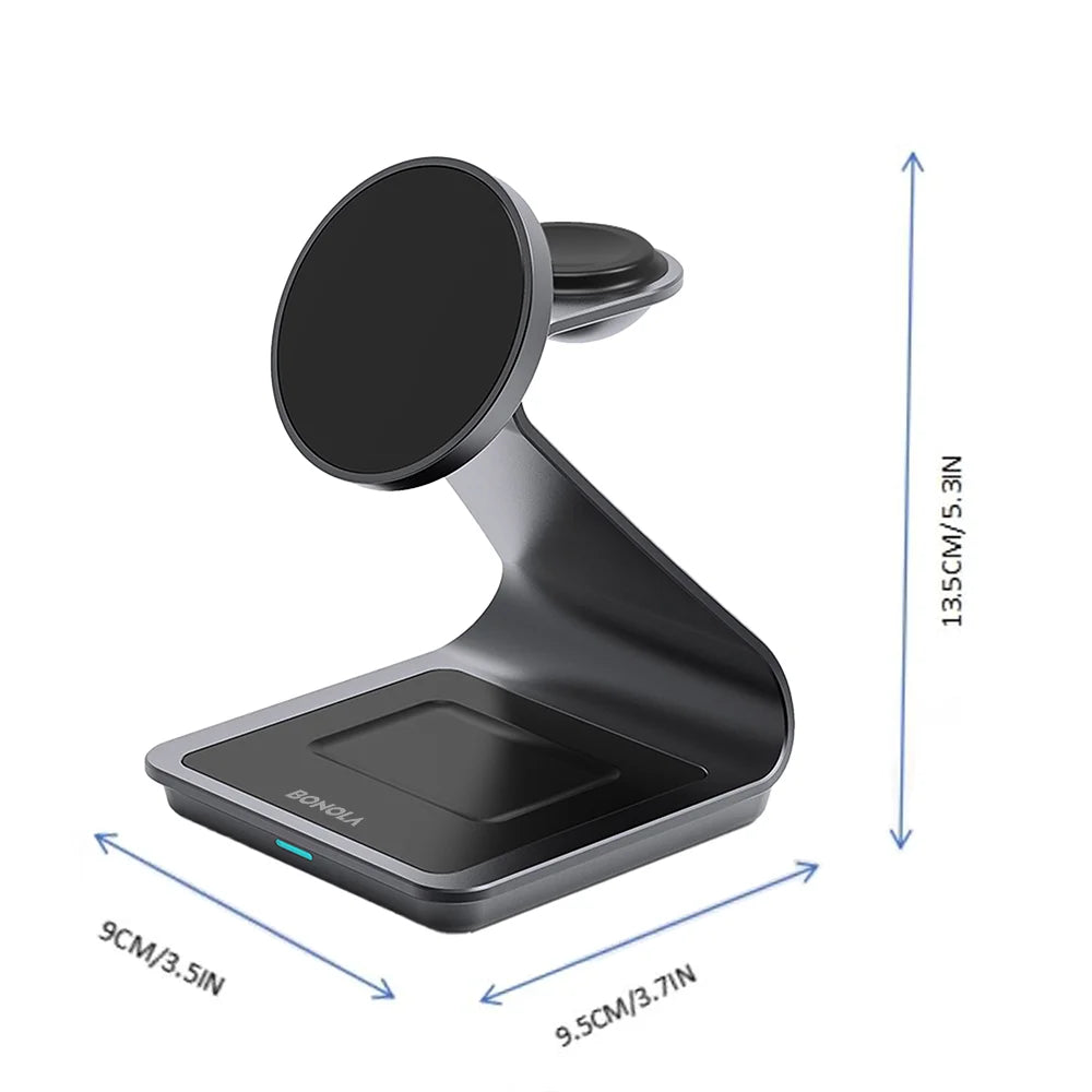 3-in-1 Magnetic Wireless Charger Station - Fast Charging for Samsung S24 Ultra/S25/26, Galaxy Watch 8/7/6 & Earbuds