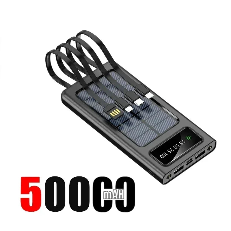Ultra Capacity 200,000mAh Solar Power Bank - 120W Super Fast Charging with LED Light for iPhone 17 & Samsung - Perfect for Outdoor Adventures!