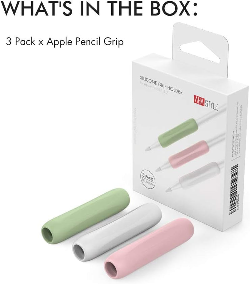 Silicone Grips Holders for Apple Pencil (Usb-C)/2Nd/1St Generation | 3 Pack, Ergonomic Protective Skin Sleeve Compatible with Ipad Pen (White,Green,Pink)