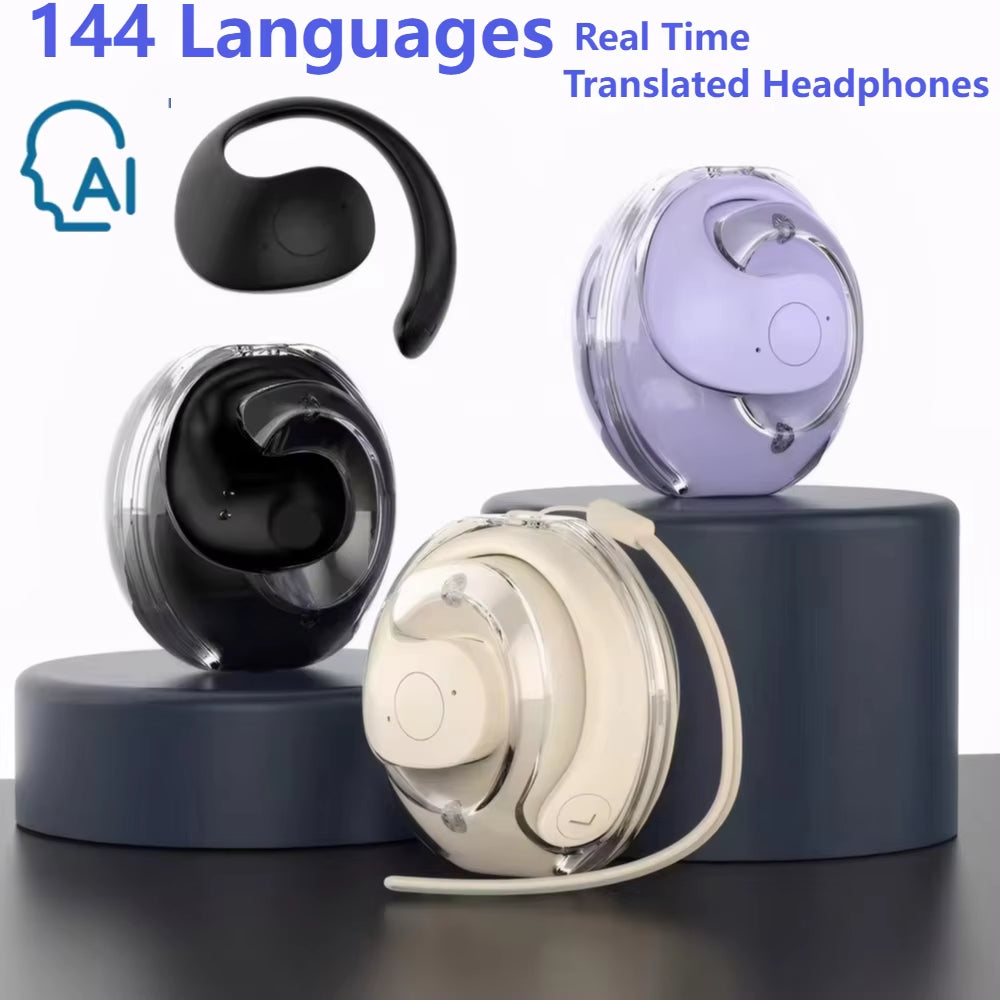 Revolutionary Intelligent Real-Time Translation Earbuds - Effortless Communication in 144 Languages with Waterproof Wireless Design