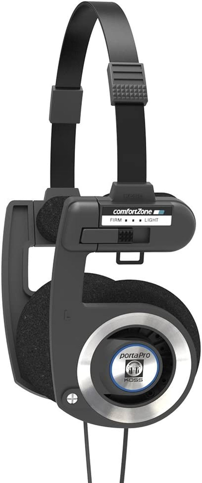 Experience Iconic Sound with the Porta Pro Black Retro 80s On-Ear Headphones - Wired 3.5mm Plug, Collapsible Design, and Soft Case Included!