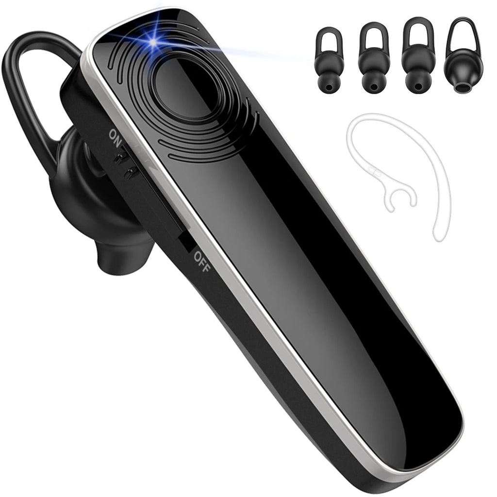 Premium Wireless Bluetooth Earbuds with MEMS Microphone - Handsfree Single Earphone for Driving and Business Use
