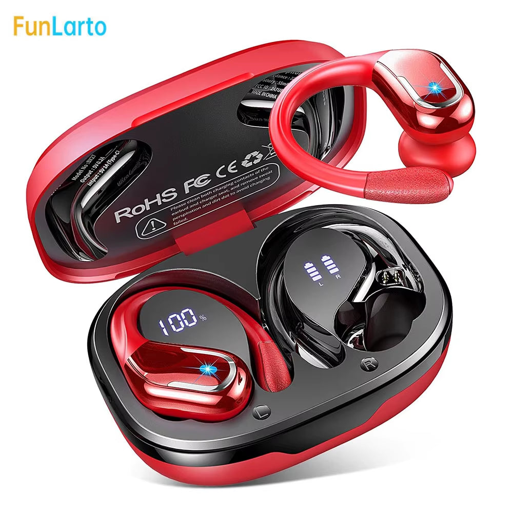 Ultimate Wireless Earbuds with Bluetooth 5.3 - Sport-Ready, ENC Noise Canceling Mic & Secure Earhooks