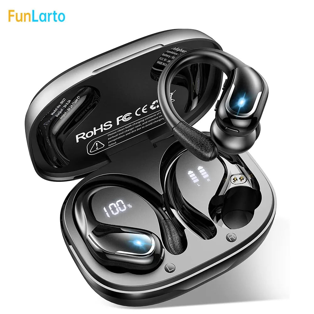 Ultimate Wireless Earbuds with Bluetooth 5.3 - Sport-Ready, ENC Noise Canceling Mic & Secure Earhooks