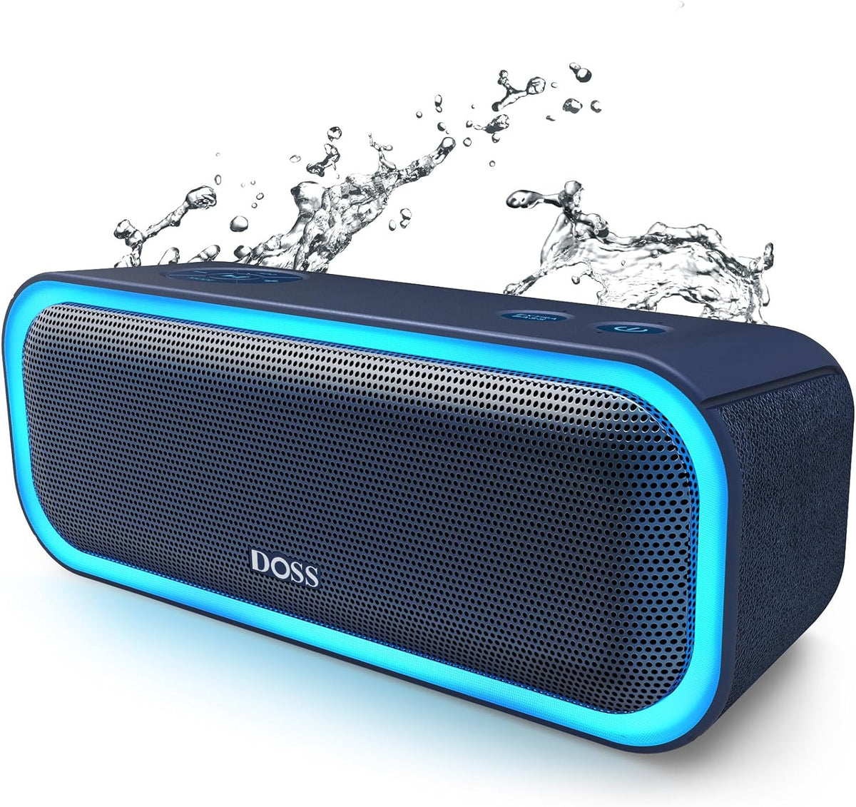 Soundbox Pro Bluetooth Speaker, 20W Stereo Sound, Active Extra Bass | Portable, 20H Playtime, Multi-Colors Lights, Wireless Stereo Pairing, IPX6 Waterproof, Hiking, Camping, Outdoor, House, Blue