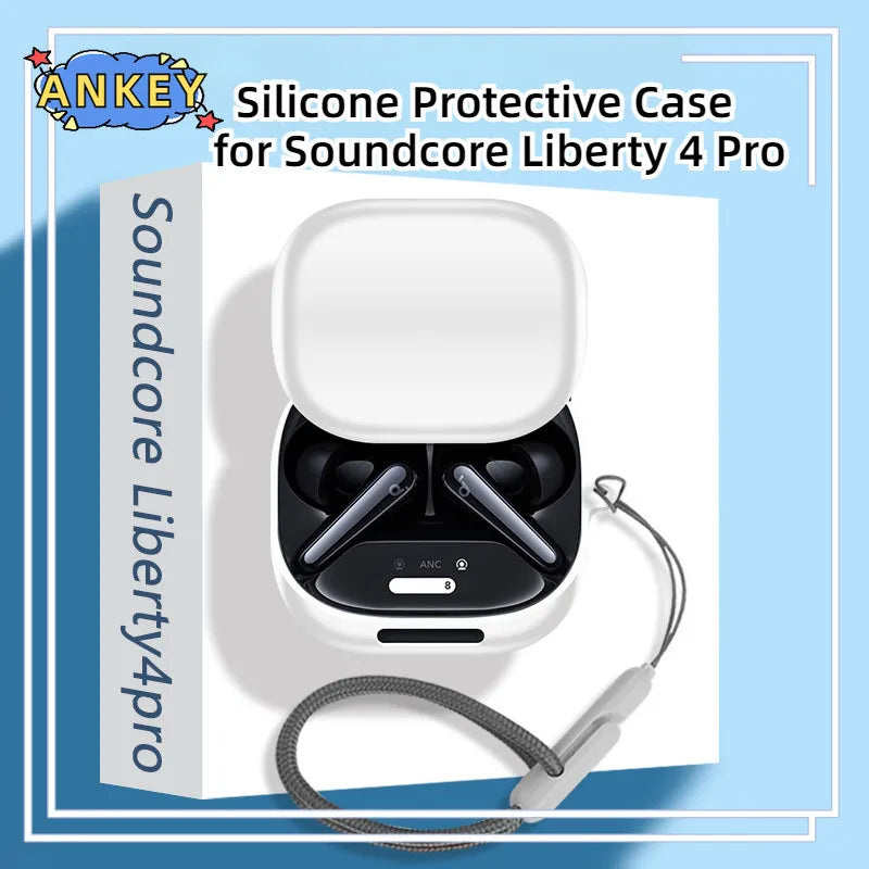 Anker Soundcore Liberty 4 Pro Protective Case with Nylon Lanyard - Soft Cover Sleeve and Hand Rope Strap Accessories