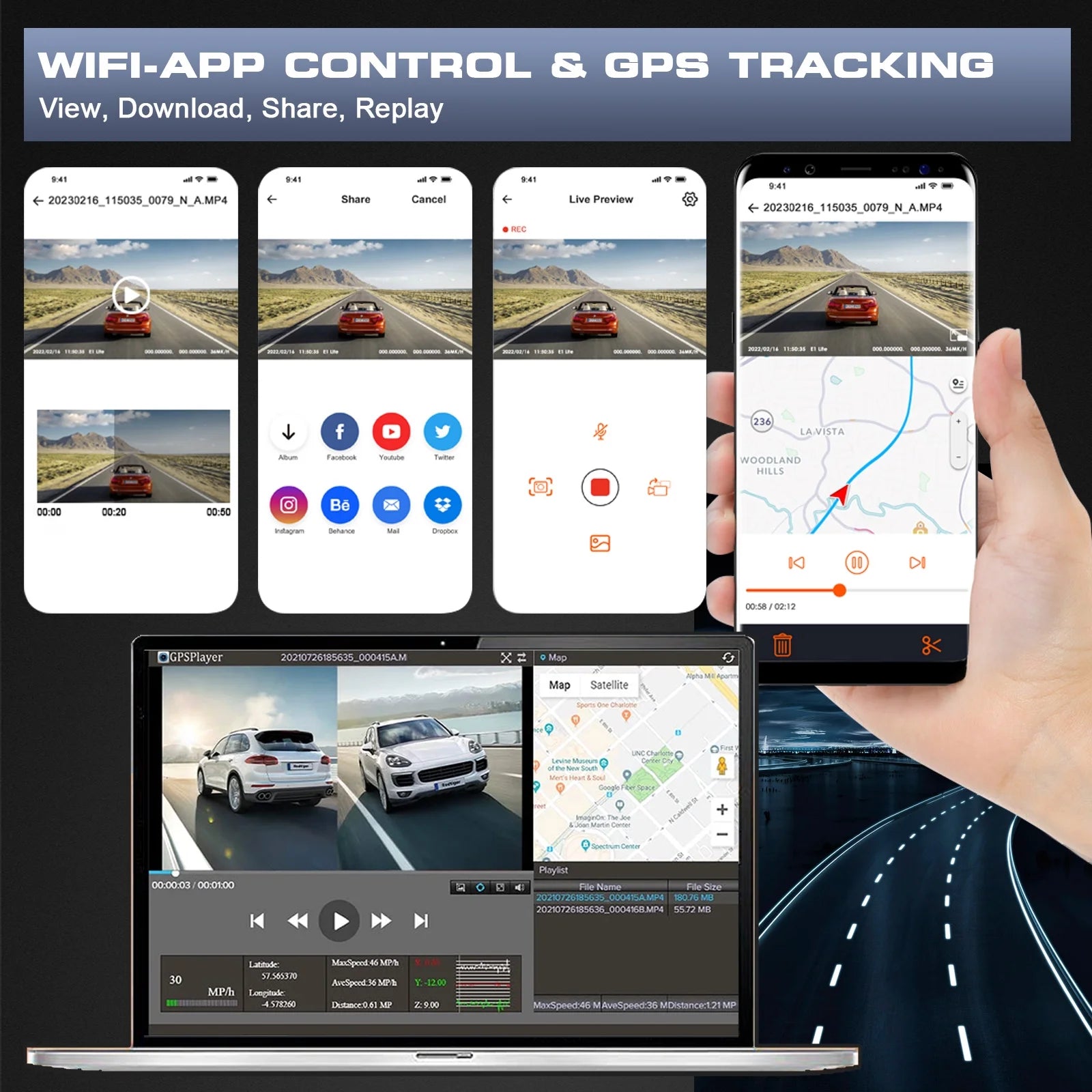 Revolutionary 3 Channel 4K Dash Cam with Night Vision, Wi-Fi & GPS – Ultimate Car Security with 3.16" Touchscreen and 64GB SD Card Included
