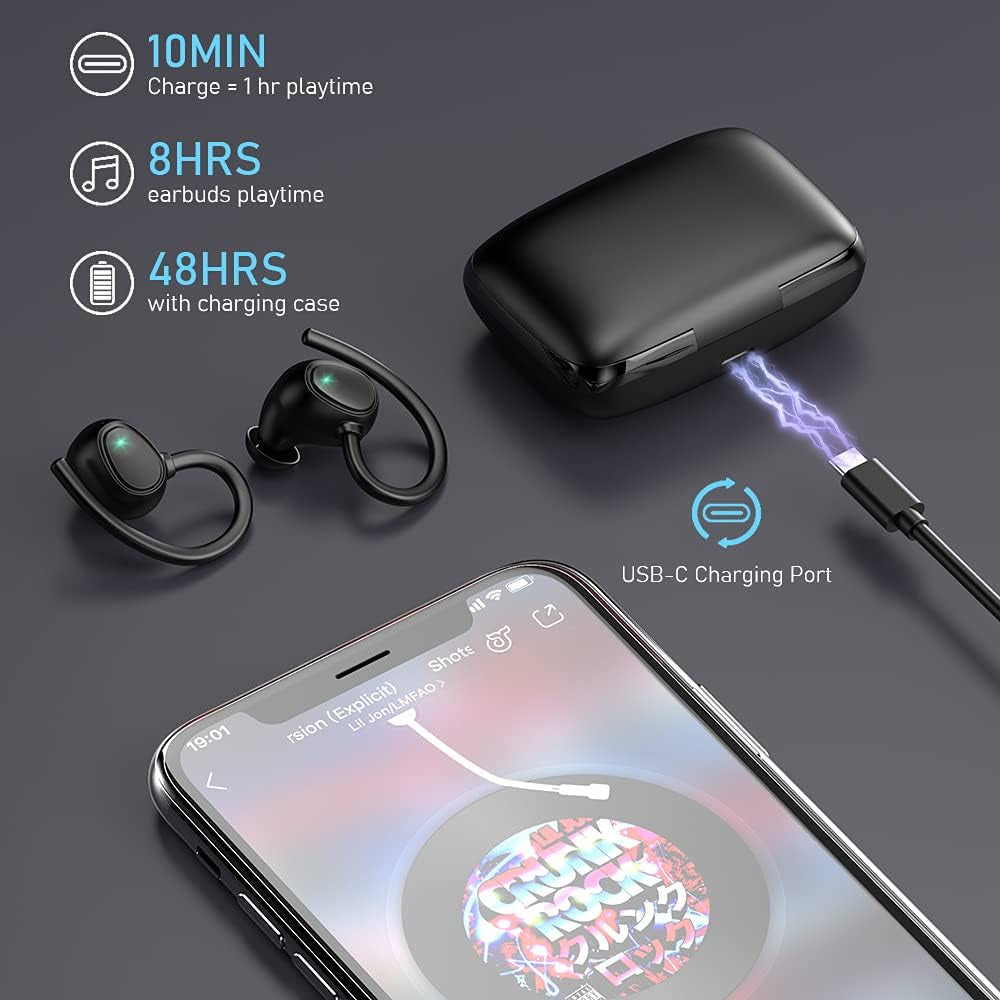 Experience Unmatched Sound with Our Wireless Bluetooth 5.1 Earbuds - Perfect for Sports, Gaming, and Travel! IPX7 Waterproof, Deep Bass, and 48 Hours of Playtime!
