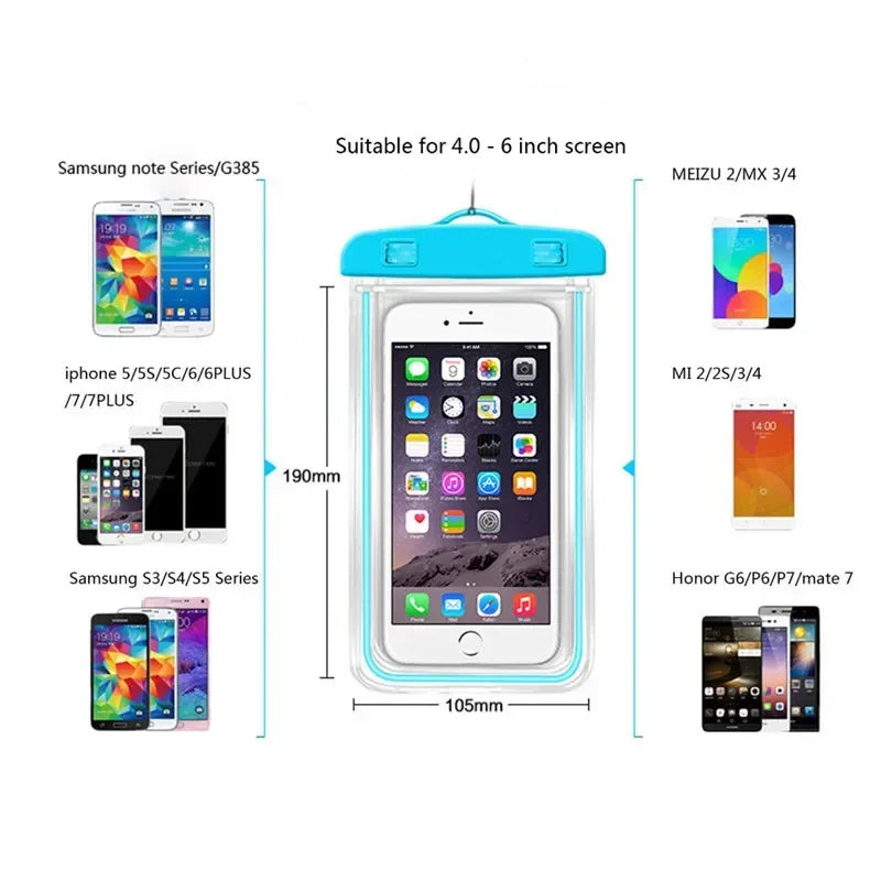 Ultimate Waterproof Phone Pouch for Water Sports - Dive, Swim, and Ski with Confidence! Fits 6 Inch Phones