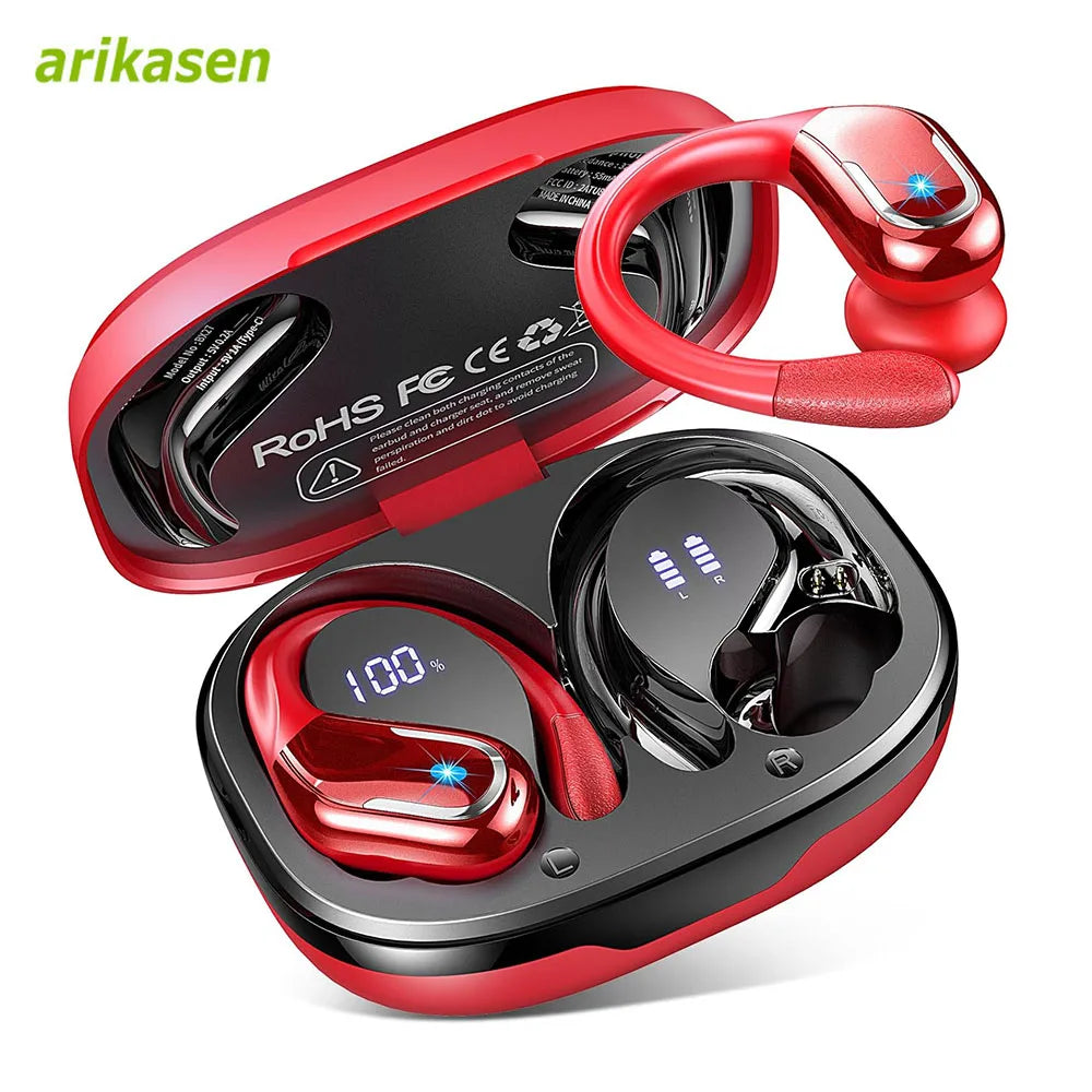 Ultimate 75Hrs Bluetooth 5.3 Waterproof Earphones with ENC Noise Cancelling Mic - Deep Bass for Sports & Gym