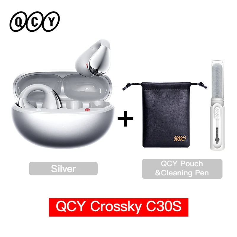 Crossky C30S Hi-Res Open Ear Wireless Earphones - Bluetooth 6.0 Clip-On Sports Headphones with 40 Hours Playtime